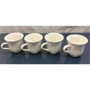 4 Mikasa French Countryside Coffee Mugs Cup F9000 Japan Used No Chips Cracks